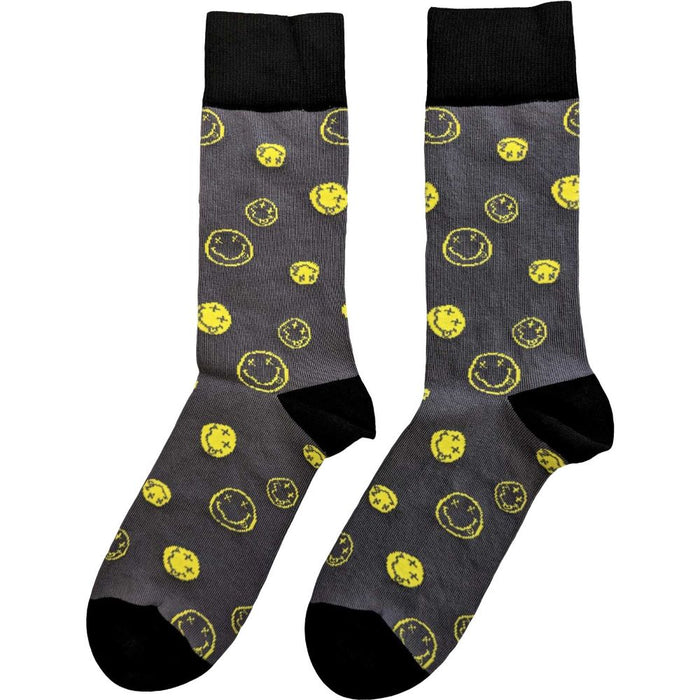 Nirvana Unisex Ankle Socks: Mixed Happy Faces (Uk Size 7 - 11)