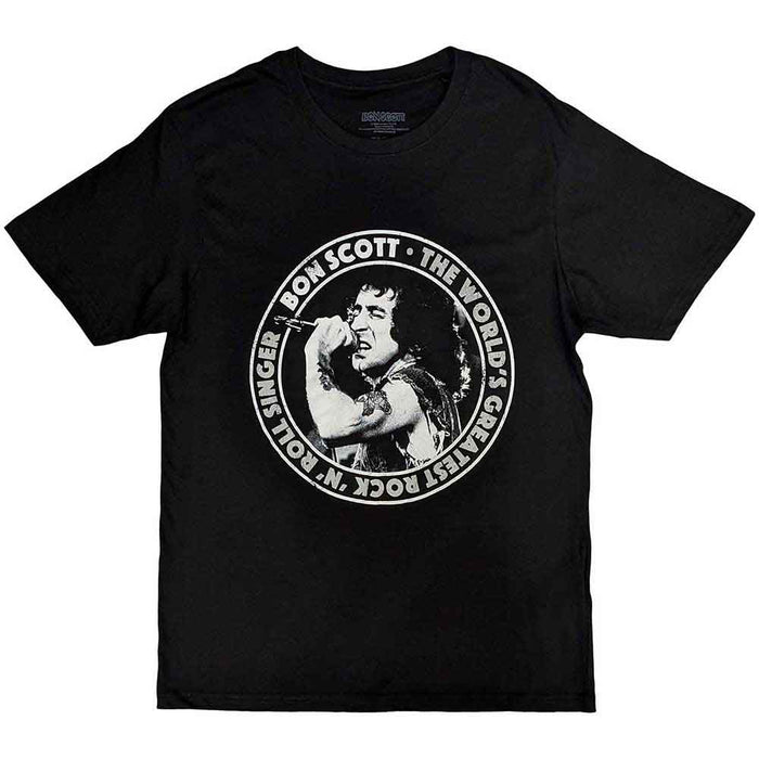 AC/DC Bon Scott The World's Greatest Singer Black Small T-Shirt