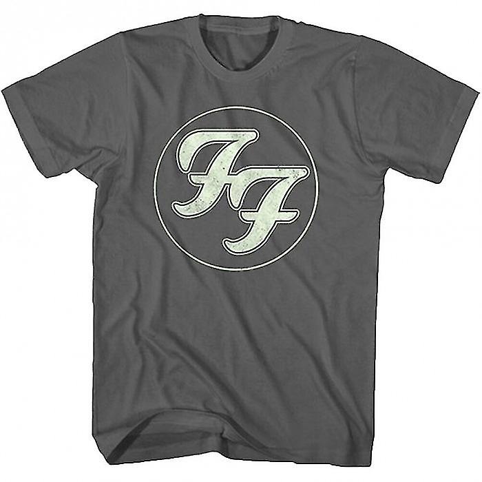 Foo Fighters Gold FF Logo Charcoal Grey Large T-Shirt