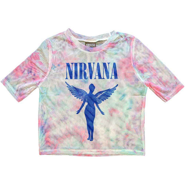 Nirvana Angelic Blue Mono Small Mesh Crop Top