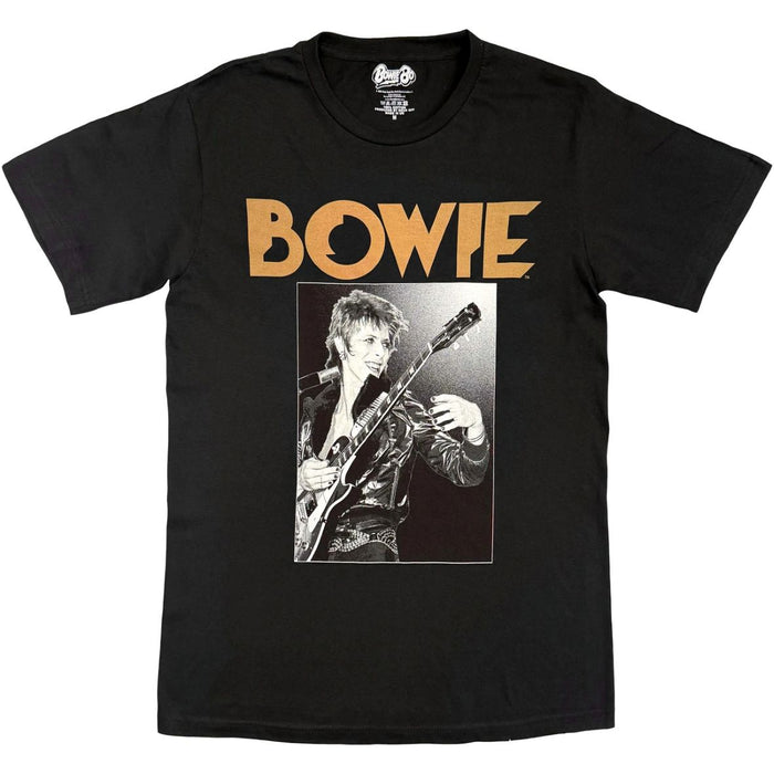 David Bowie Guitar Glam Rock Black Medium T-Shirt