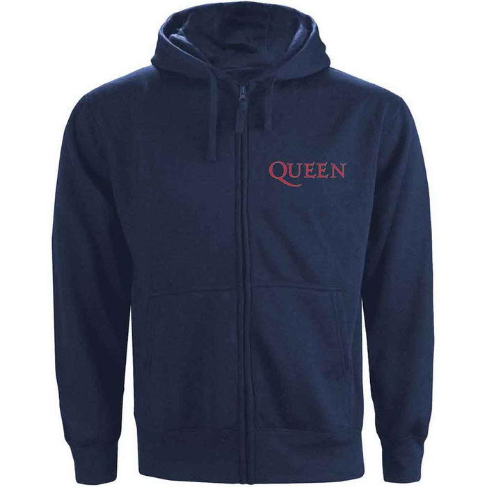 Queen Classic Crest Navy Blue Medium Zipped Hoodie