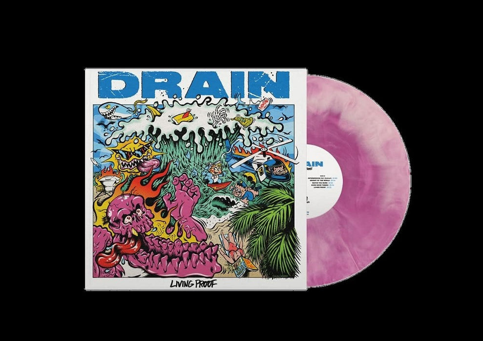 Drain Living Proof Vinyl LP Pink and White Marble Colour 2023