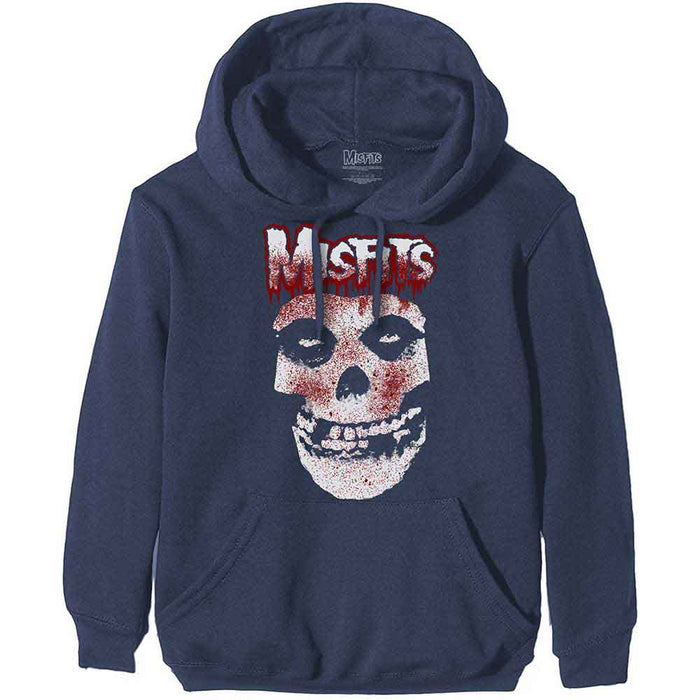 Misfits Blood Drip Skull Navy Blue XX-Large Hoodie