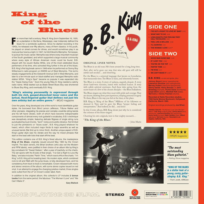 B.B. King King Of The Blues Vinyl LP Red Colour 2024