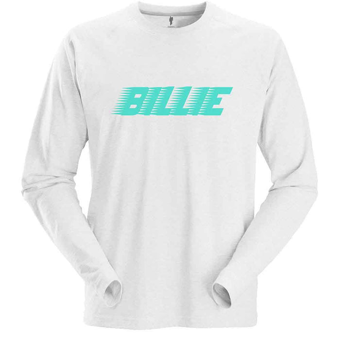 Billie Eilish Racer Logo White Long Sleeve Small T-Shirt