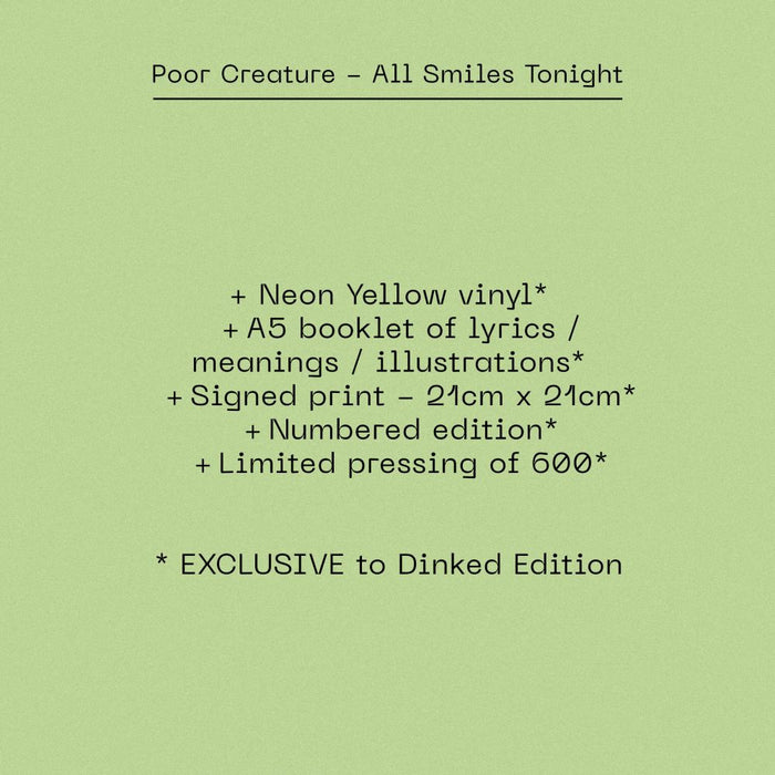 Poor Creature All Smiles Tonight Vinyl LP 2025 Ltd Dinked Edition #339