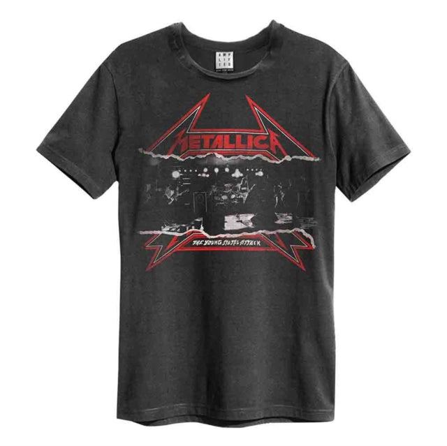 Metallica Young Metal Attack Amplified Charcoal Medium Unisex T-Shirt