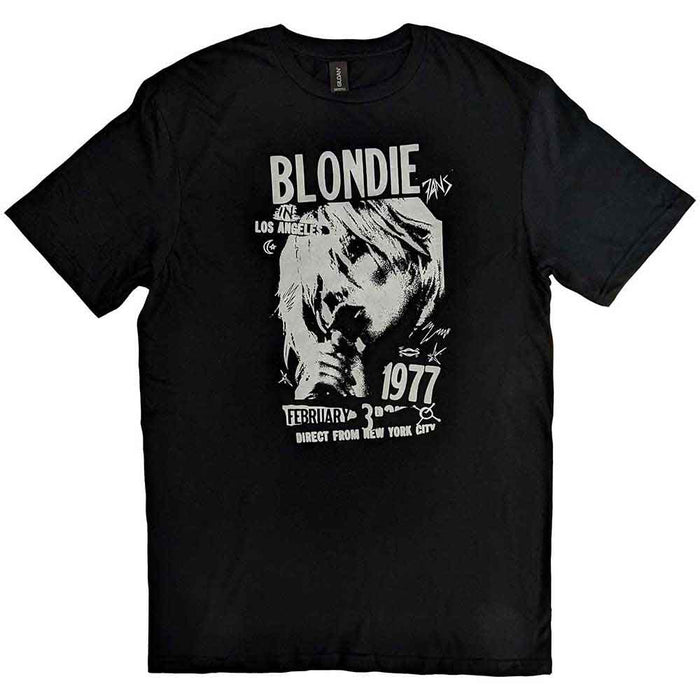 Blondie 1977 Vintage Black Medium Unisex T-Shirt
