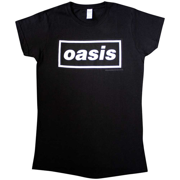Oasis Decca Logo Black Ladies Medium T-Shirt