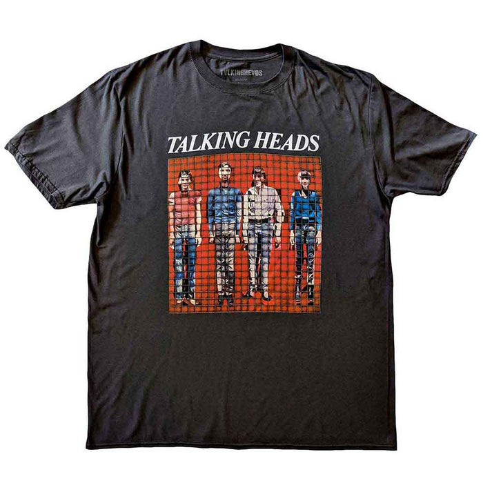 Talking Heads Pixel Portrait Charcoal Grey Large T-Shirt