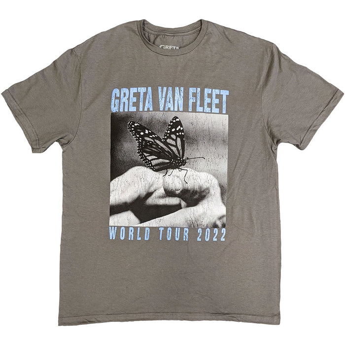 Greta Van Fleet World Tour Butterfly Charcoal Grey X-Large T-Shirt
