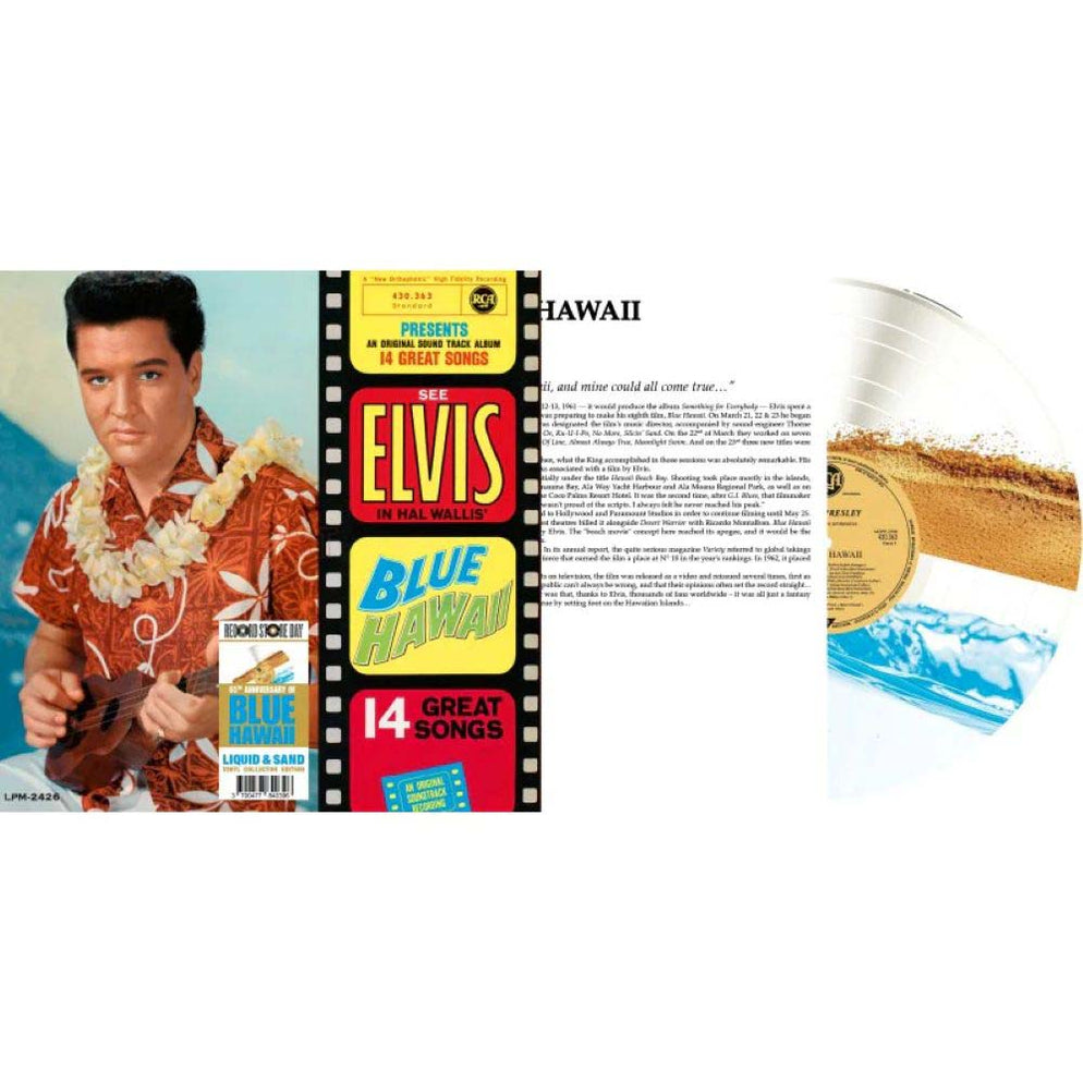 Elvis Presley Blue Hawaii Vinyl LP Blue Liquid & Sand Colour RSD 2026 ...