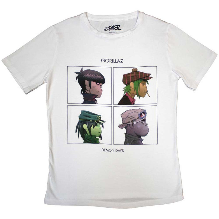 Gorillaz Demon Days White Ladies X-Large T-Shirt
