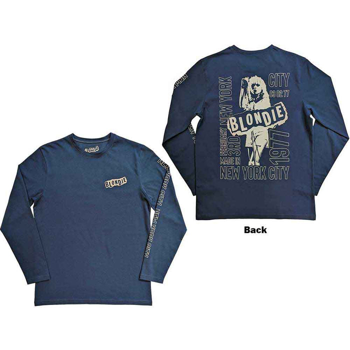 Blondie NYC '77 Denim Blue Long Sleeve XX-Large T-Shirt