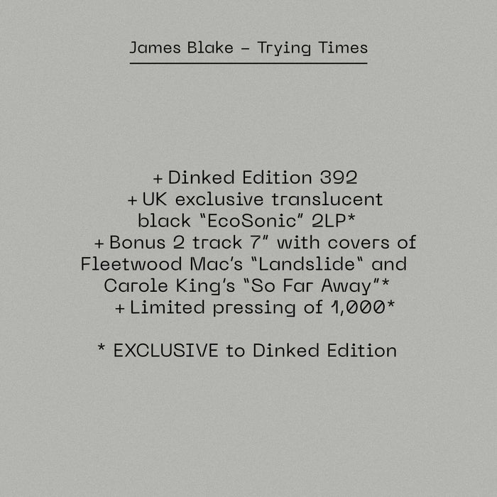 James Blake Trying Times Vinyl LP 2026 Ltd Dinked Edition #392