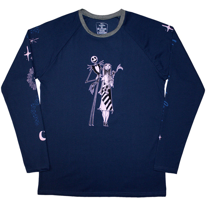 The Nightmare Before Christmas Celestial Navy Blue Long Sleeve X-Large T-Shirt