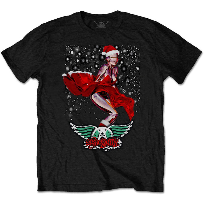 Aerosmith Robo Santa Black Large T-Shirt