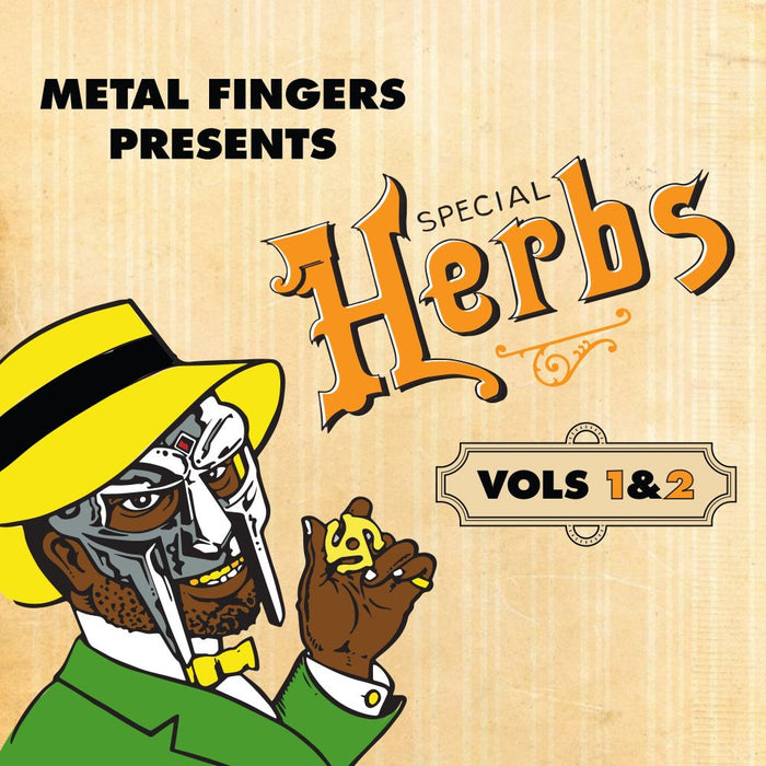 MF DOOM Metal Fingers Presents: Special Herbs Vol. 1 & 2 Vinyl LP Indies Mustard Yellow Colour 2025