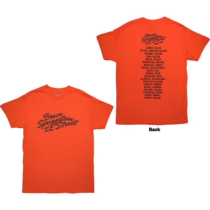 Bruce Springsteen Tour '24 River Font Orange Small T-Shirt