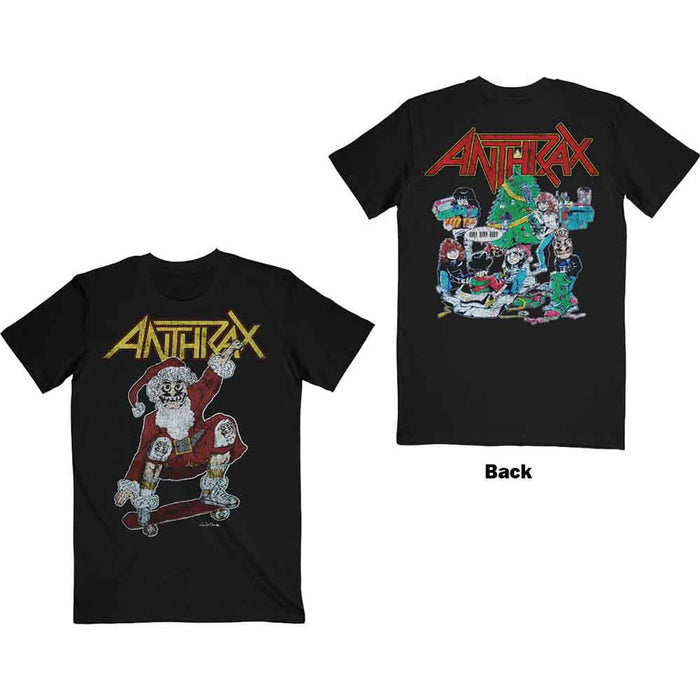 Anthrax Vintage Christmas Black Large T-Shirt