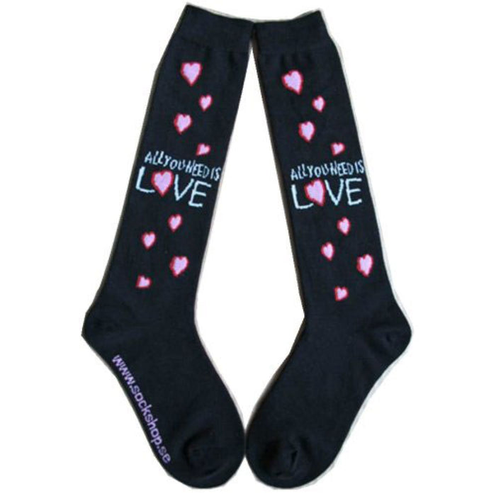 The Beatles Ladies Knee High Socks: All You Need Is Love (Uk Size 4 - 7)