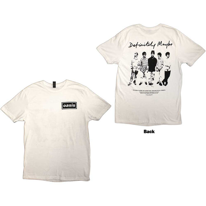Oasis Definitely Maybe Promo White Small T-Shirt