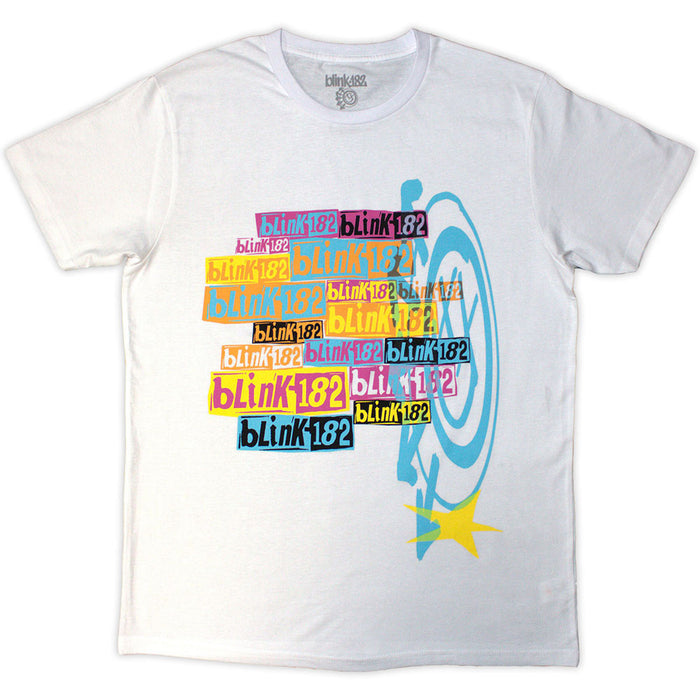 Blink-182 Multi Stacked Logo White XX-Large T-Shirt