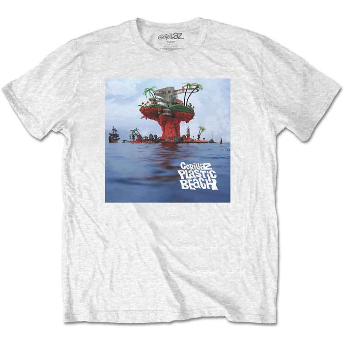 Gorillaz Plastic Beach White Large T-Shirt