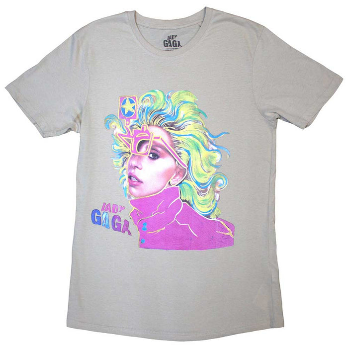 Lady Gaga Colour Sketch Natural Large T-Shirt