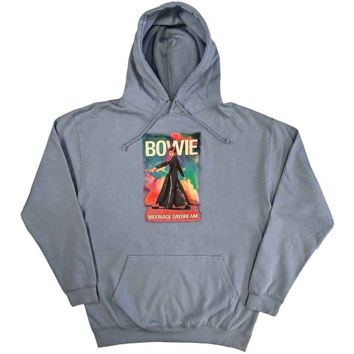 David Bowie Moonage 11 Fade Light Blue Small Hoodie