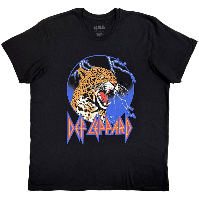 Def Leppard Lightning Leopard Black X-Large T-Shirt
