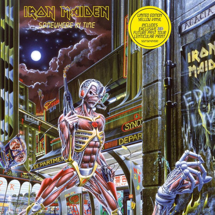 Iron Maiden Somewhere In Time Vinyl LP Yellow Colour + 3D Lenticular Print 2024