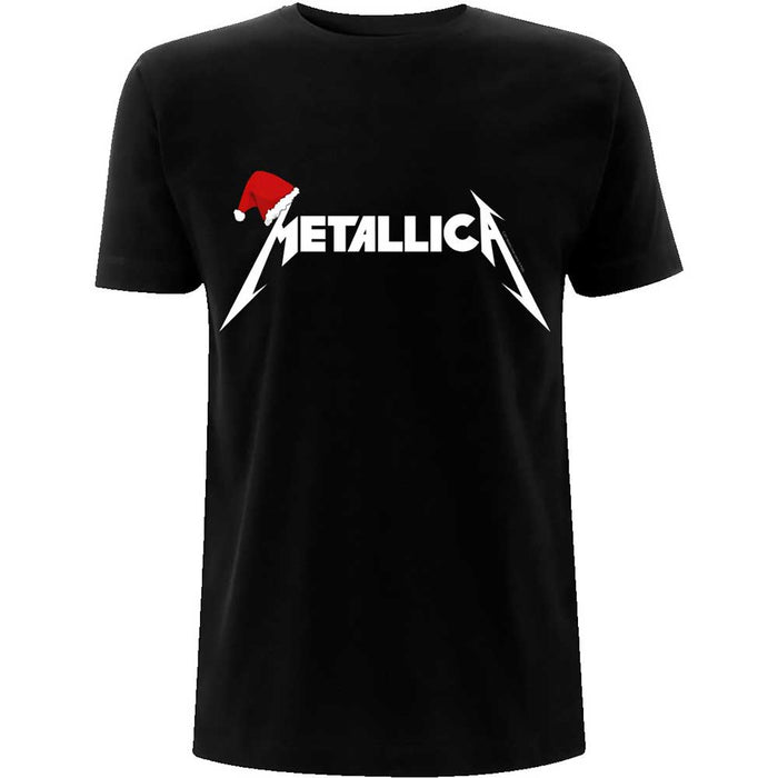 Metallica Santa Hat Logo Black Small T-Shirt