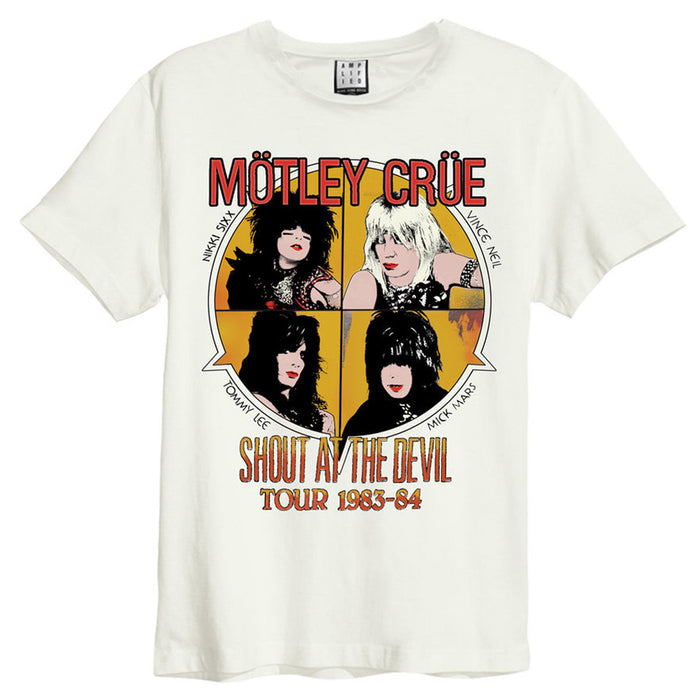 Motley Crue Shout At The Devil Amplified Vintage White XL Unisex T-Shirt