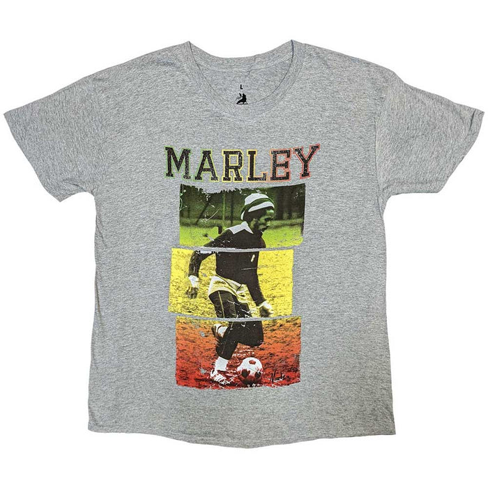 Bob Marley Football Text Grey Small T-Shirt