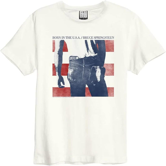 Bruce Springsteen Born In The USA Amplified Vintage White Medium Unisex T-Shirt