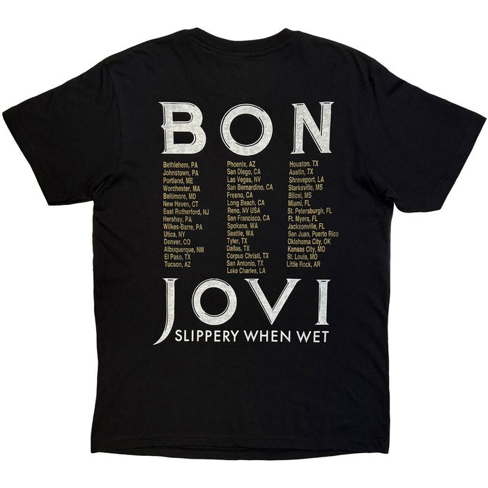 Bon Jovi Tour 87 Road Sign Black Small T-Shirt