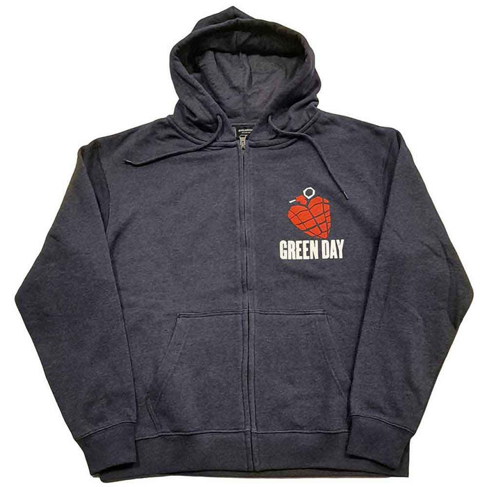 Green Day American Idiot Navy Blue Small Zipped Hoodie