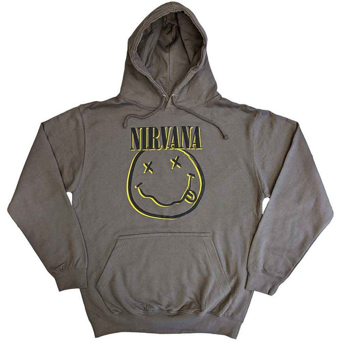 Nirvana Inverse Happy Face Charcoal Grey X-Large Hoodie