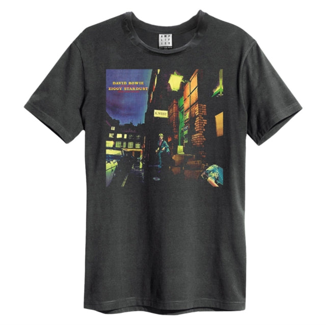 David Bowie Ziggy Stardust Amplified Charcoal Large Unisex T-Shirt