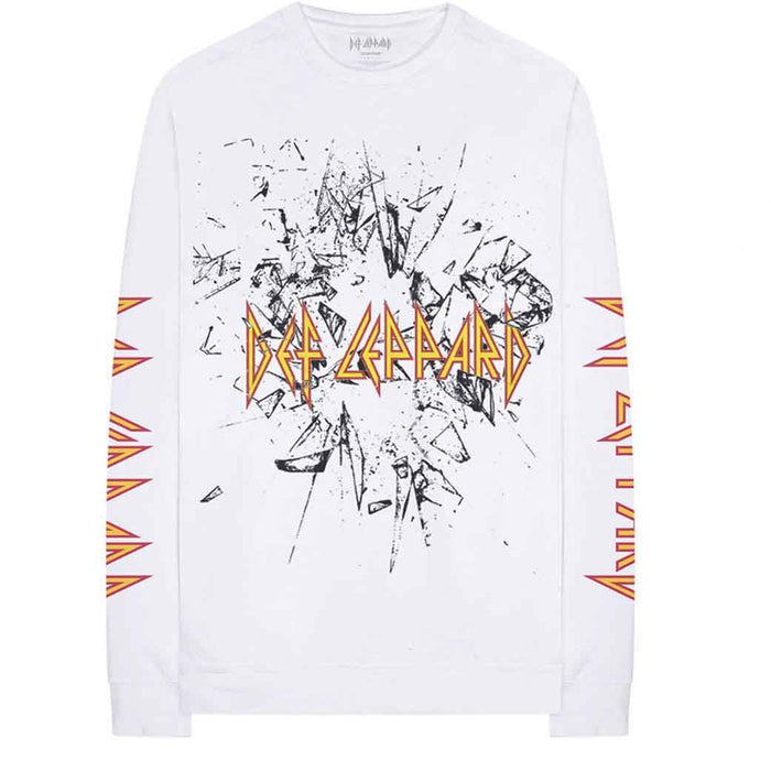 Def Leppard Shatter White Long Sleeve Small T-Shirt