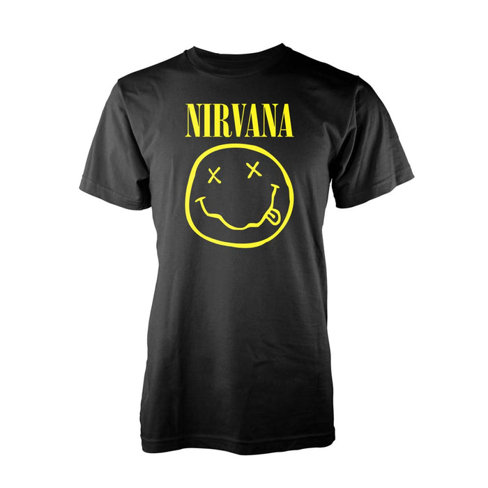 Nirvana Happy Face Logo Mens Black XXL T-Shirt