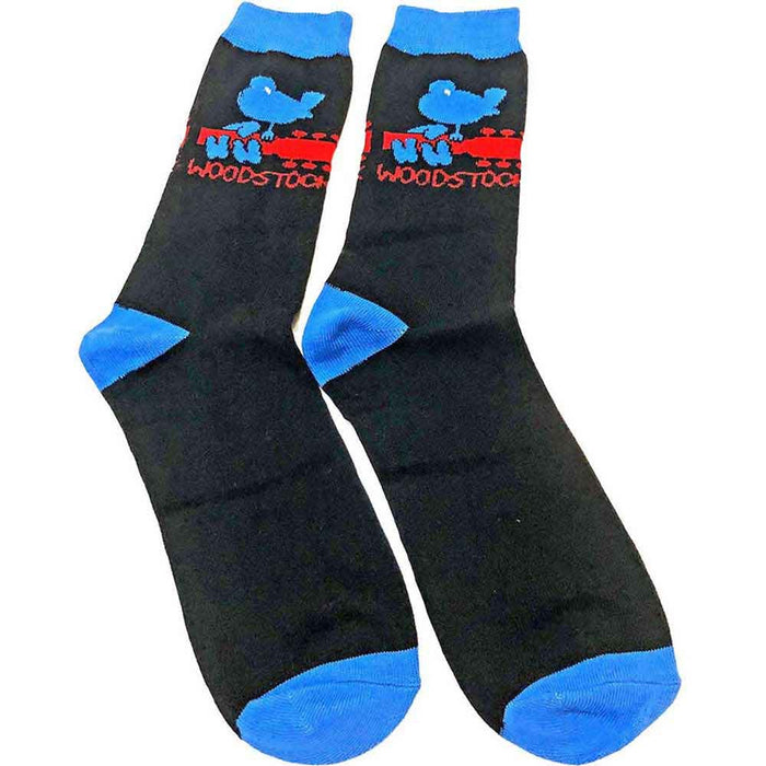 Woodstock Unisex Ankle Socks: Logo (Black) (UK Size 7 - 11)
