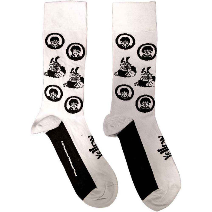 The Beatles Unisex Ankle Socks: Band & Meanies Monochrome (White) (UK Size 7 - 11)