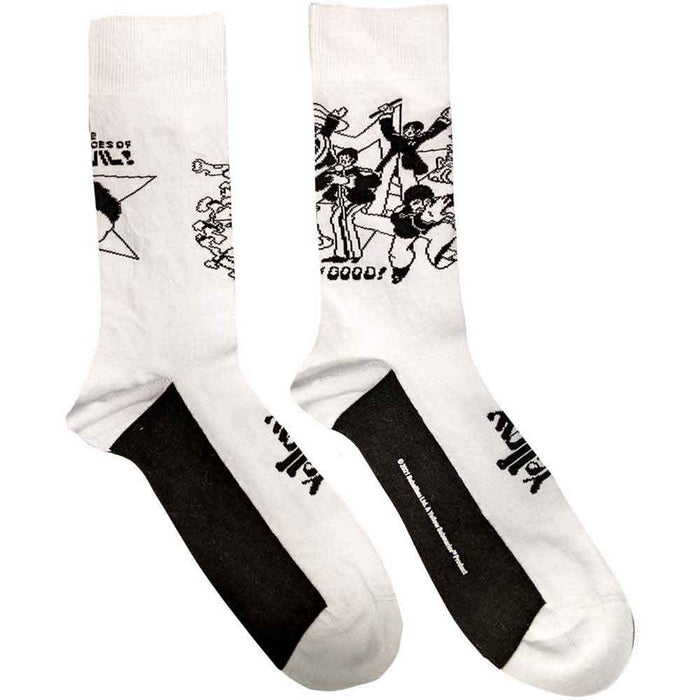 The Beatles Unisex Ankle Socks: Good v Evil (White) (UK Size 7 - 11)