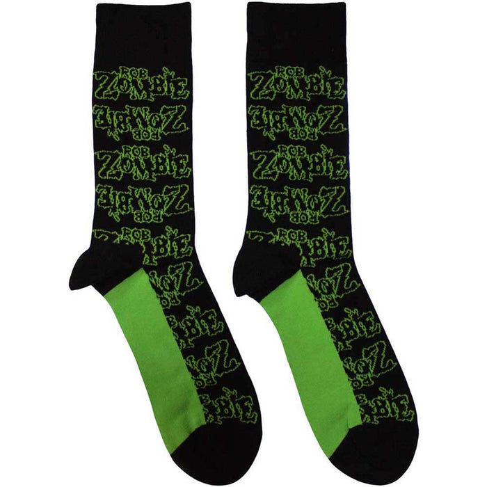 Rob Zombie Unisex Ankle Socks: Logo Repeat (Black) (UK Size 7 - 11)