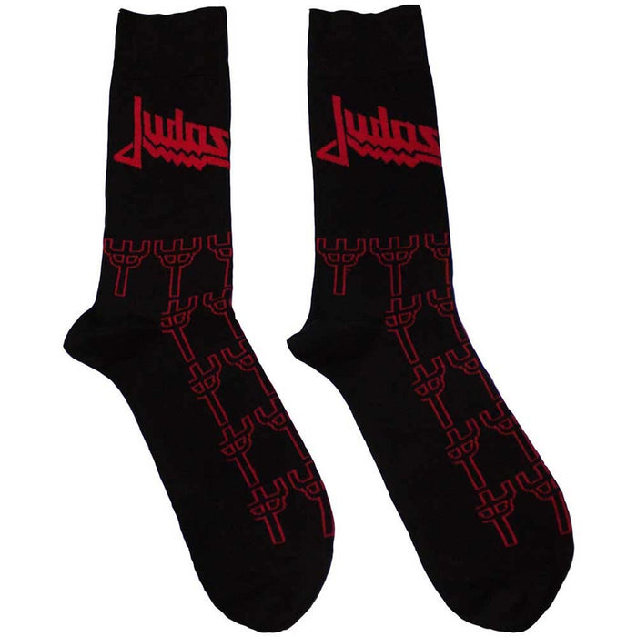 Judas Priest Unisex Ankle Socks: Trident Pattern (Black) (UK Size 7 - 11)
