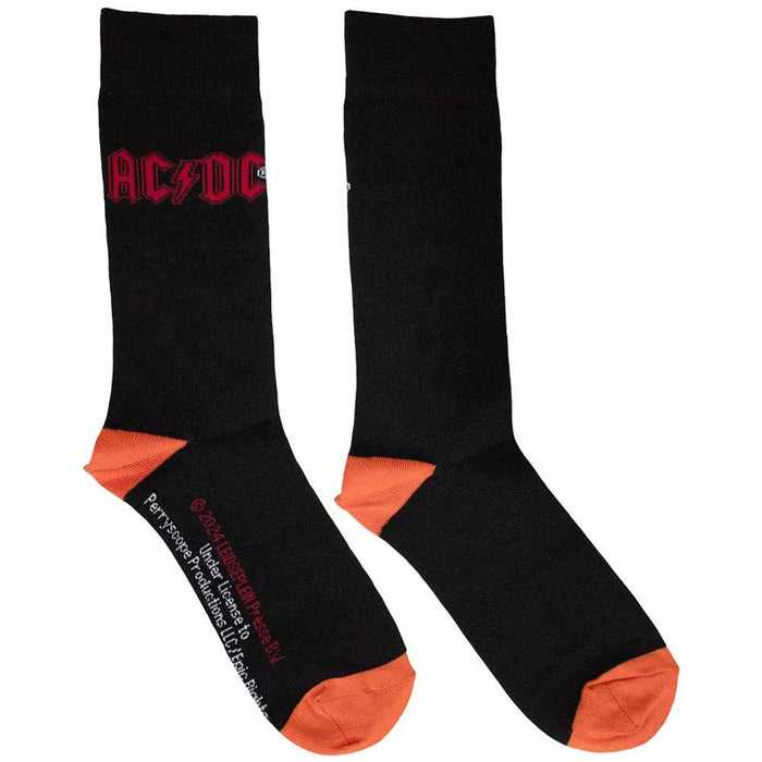 AC/DC Unisex Ankle Socks: Red Logo (Black) (UK Size 6 - 11)