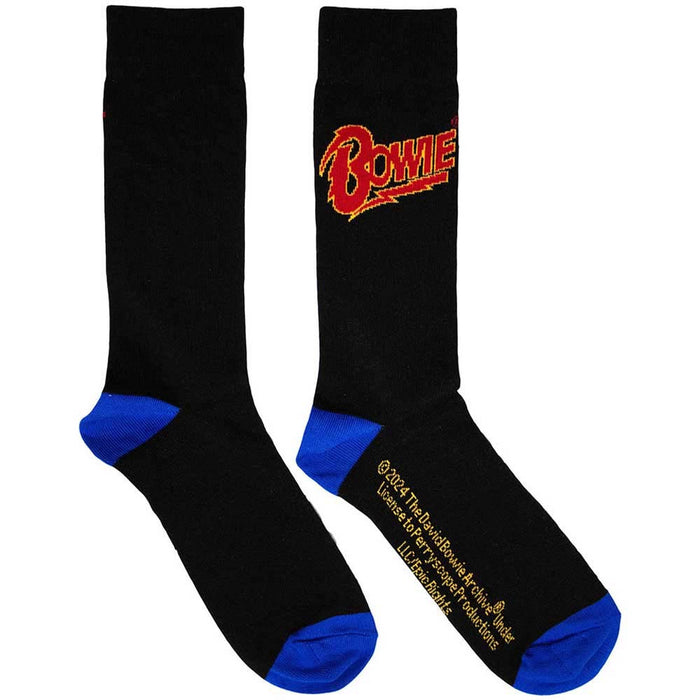David Bowie Unisex Ankle Socks: Logo Blue Contrast (Black) (UK Size 6 - 11)